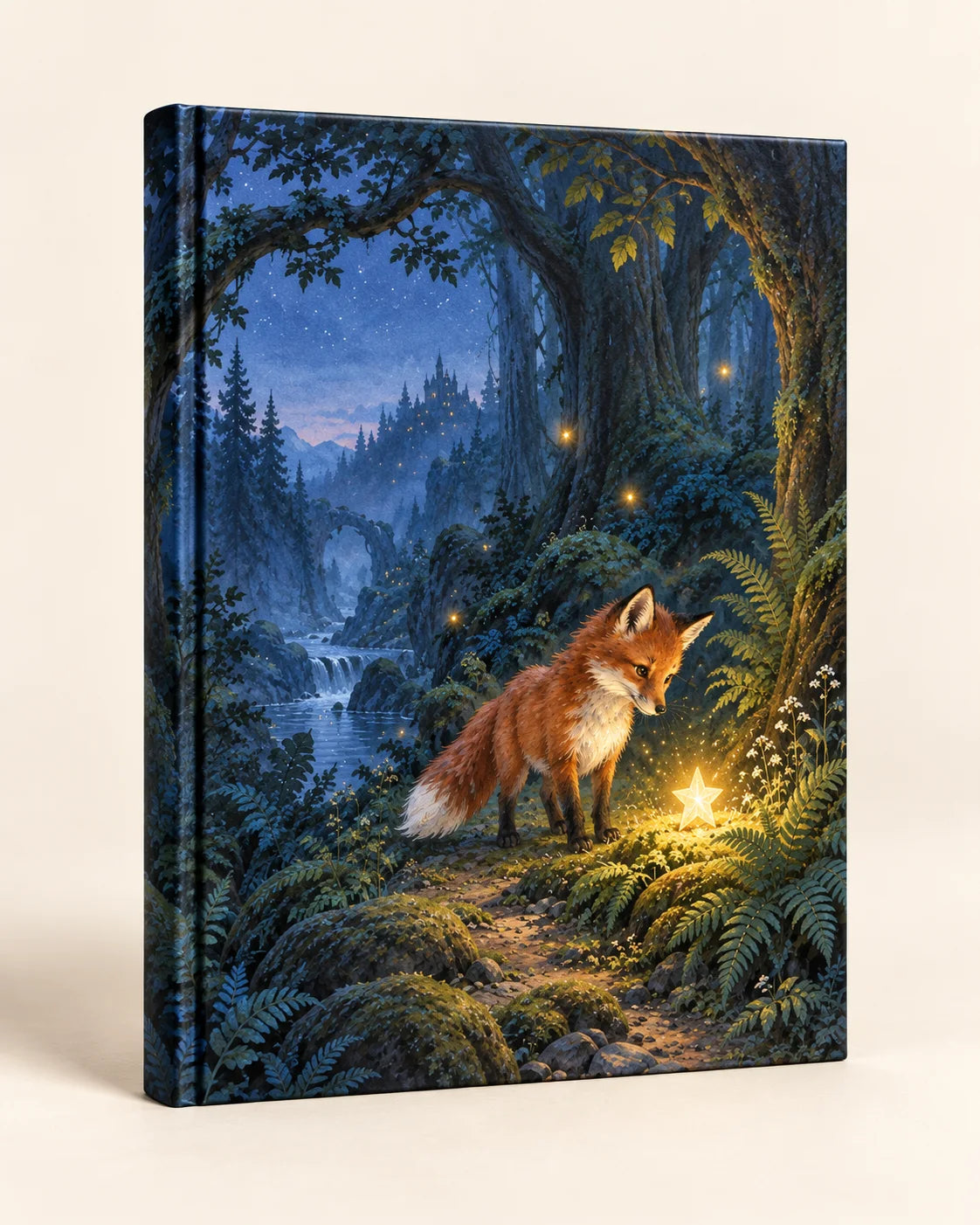 Hardcover-Bilderbuch mit einem Fuchs und einem leuchtenden Stern im Wald